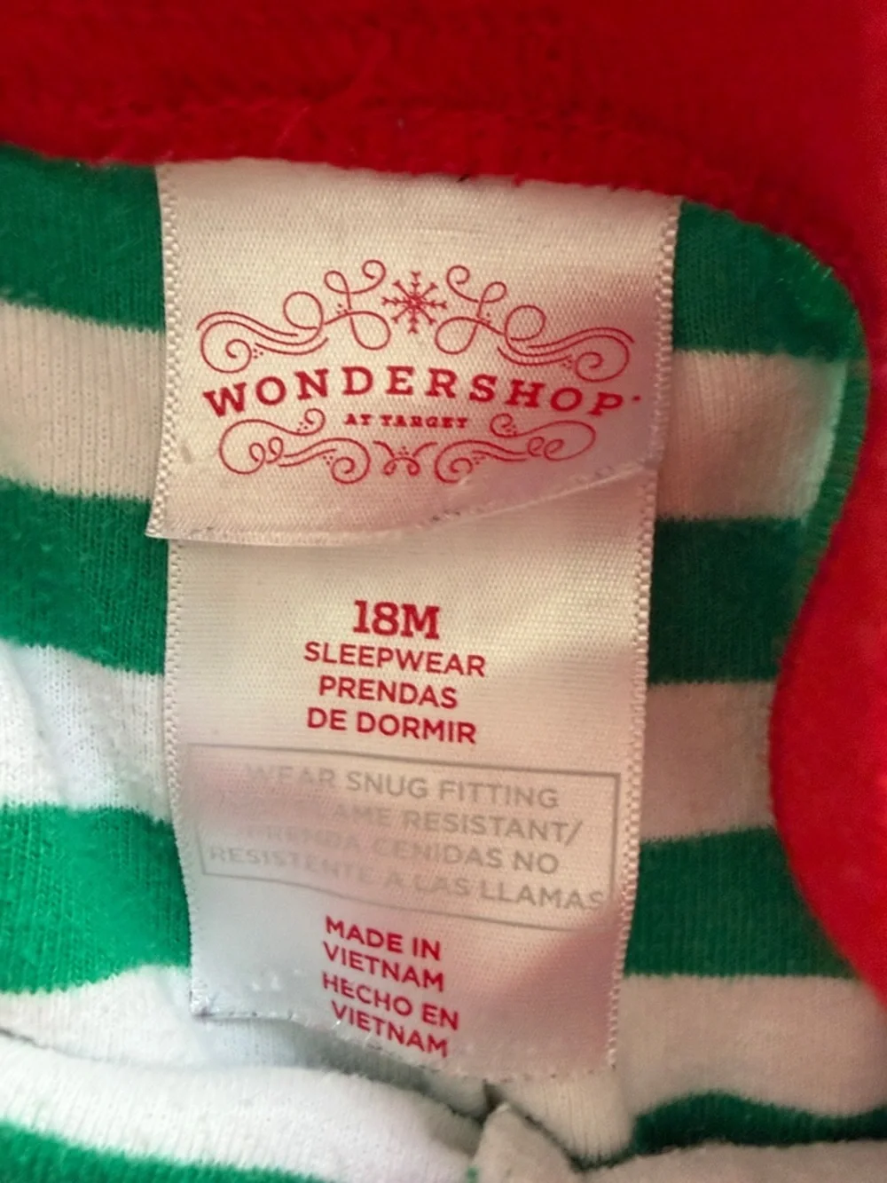 Wondershop Green & Red Elf Pajama Set 12-18months